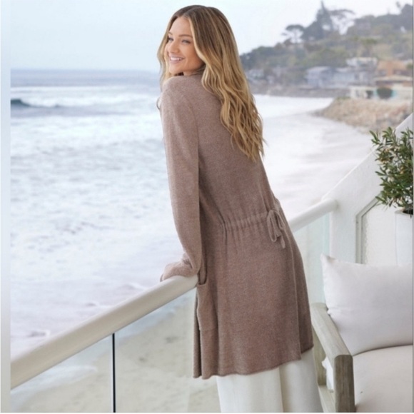 Barefoot Dreams Cozychic Ultralite tie front cardigan with pockets size M EUC - Picture 3 of 8